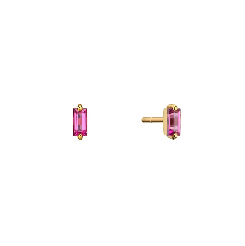 Pink Baguette Stud