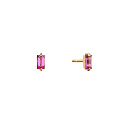 Pink Baguette Stud